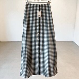 Chic Checkered Maxi Skirt in Blue by 27 Miles